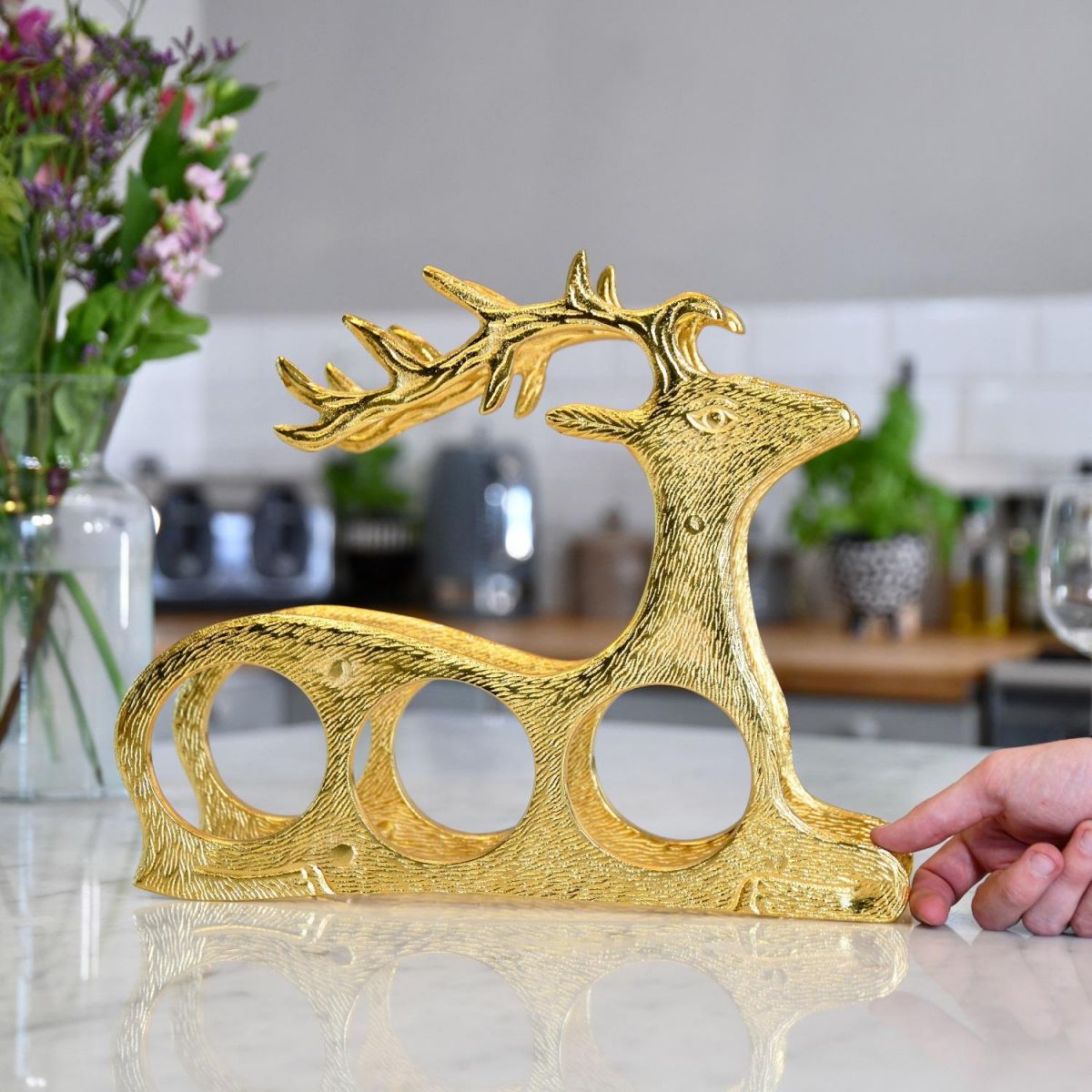 "Laying Stag" in Gold Finish 