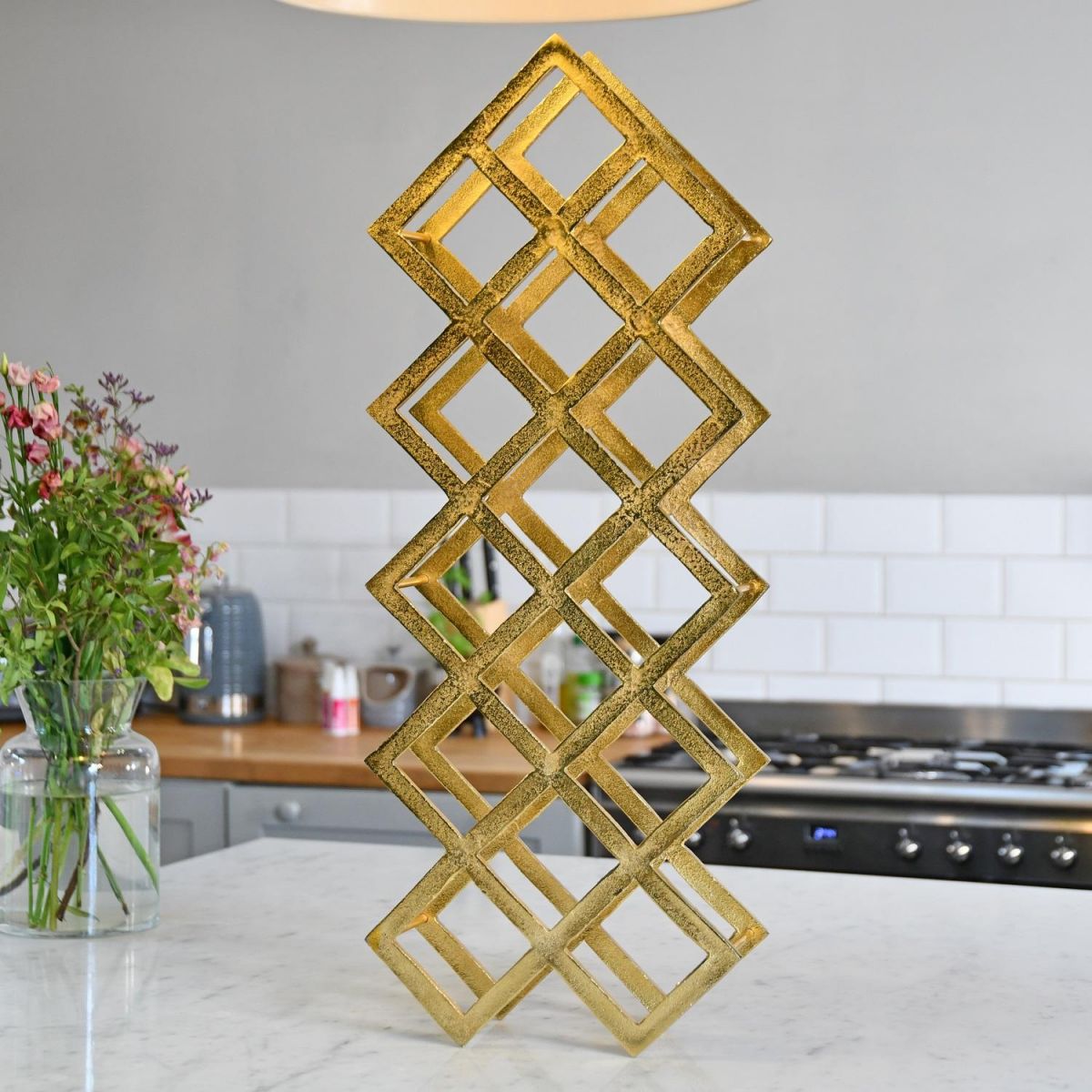 "Geometric Grid" Wine Rack in Situ  "Geometric Grid" Wine Rack in Situ