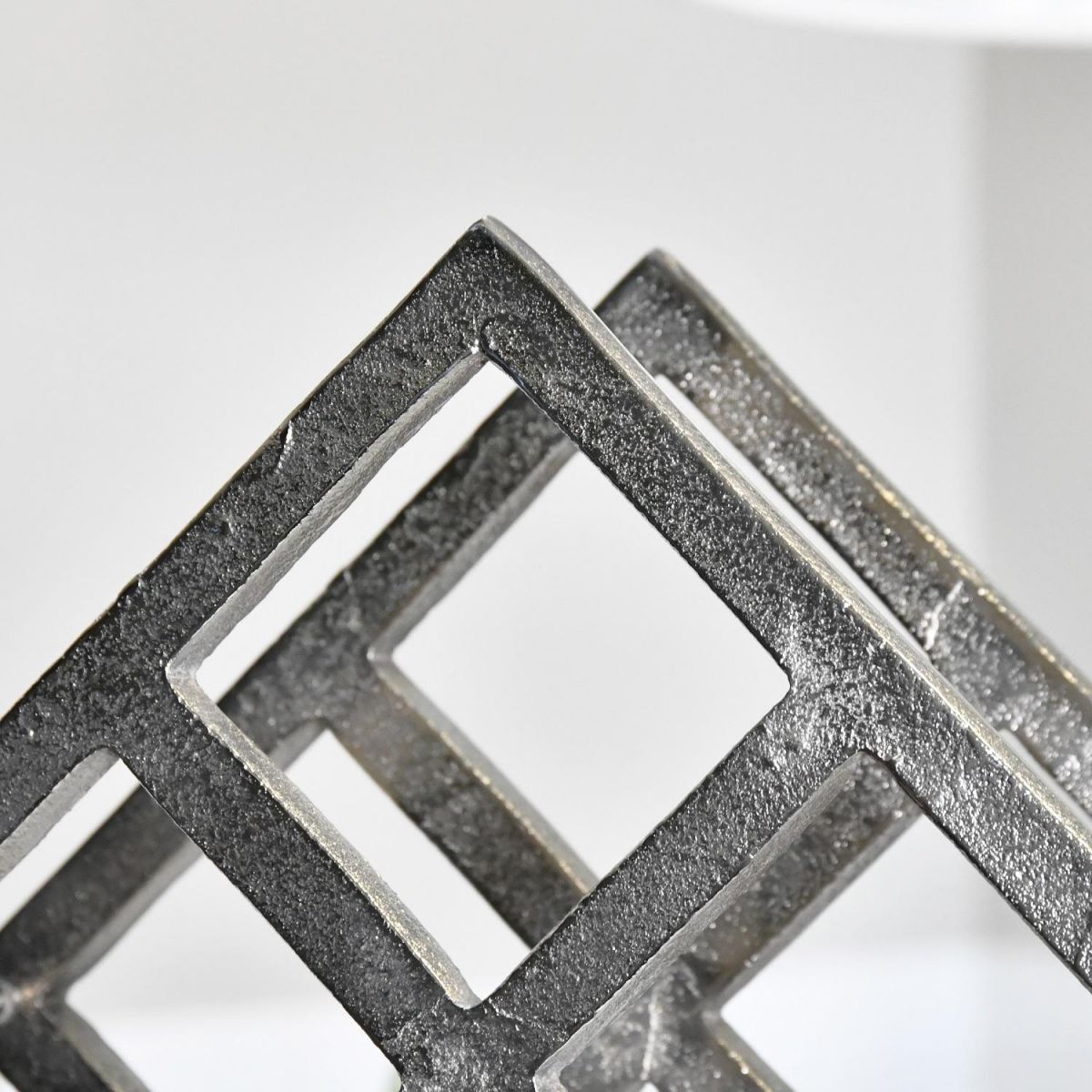 Close up of Geometric Grid Wine Rack 