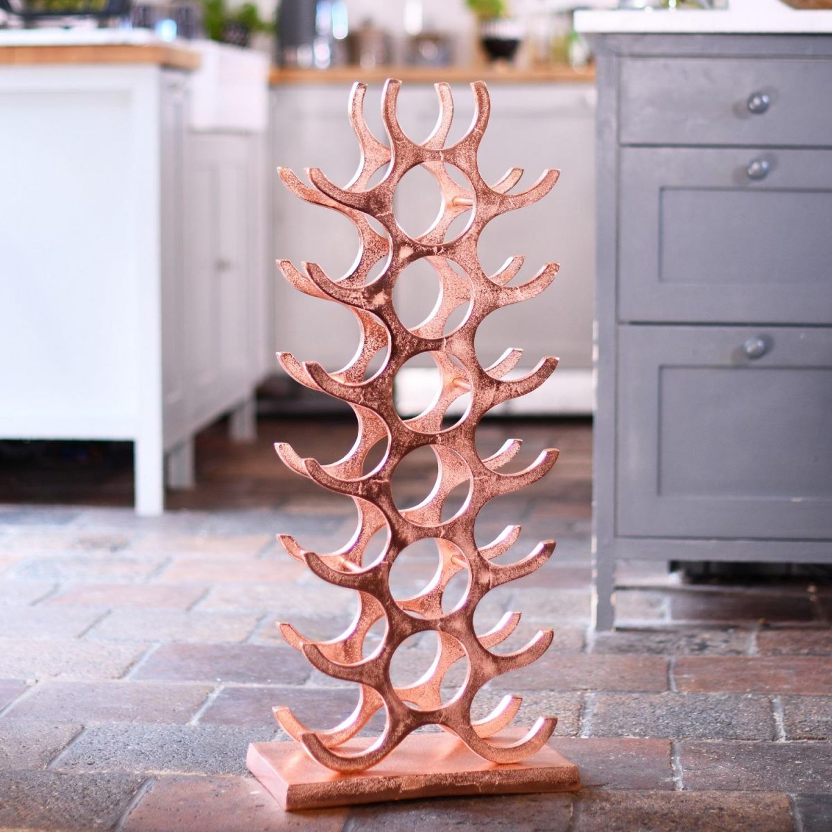 "Tree" Copper Wine Rack Floor Standing 