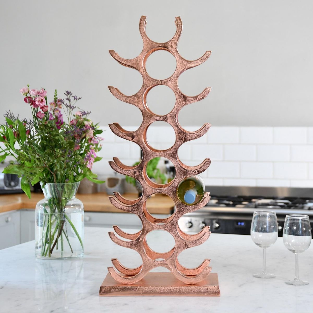 "Tree" Wine Rack in Copper Finish 