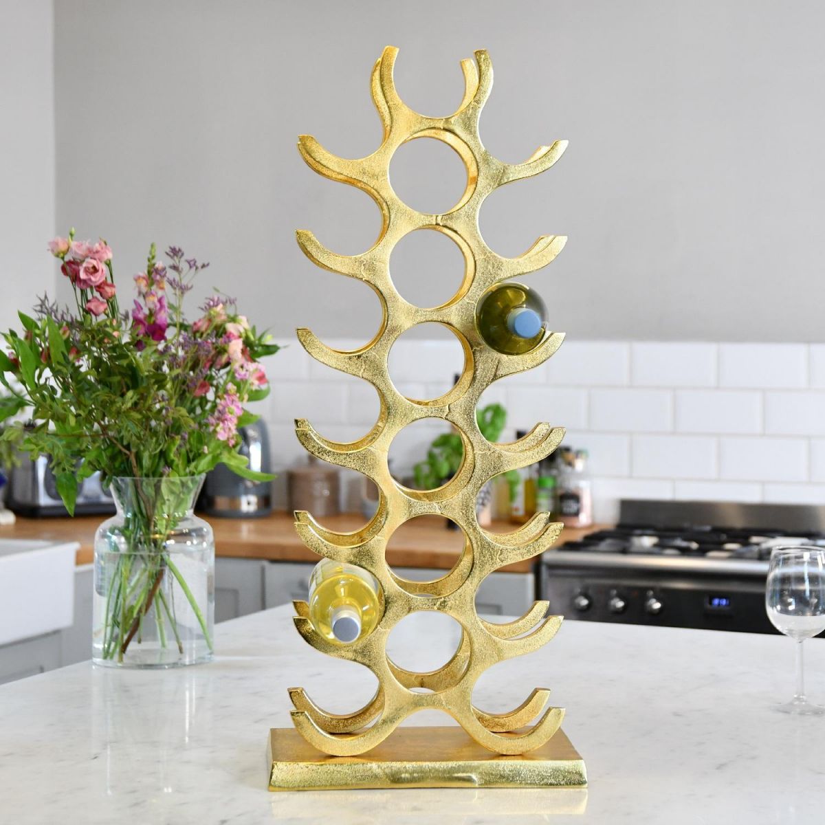 Gold "Tree" 21 Bottle Wine Rack