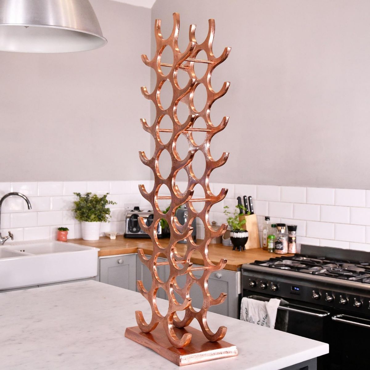 Copper "Tuscany" Wine Rack on Countertop 
