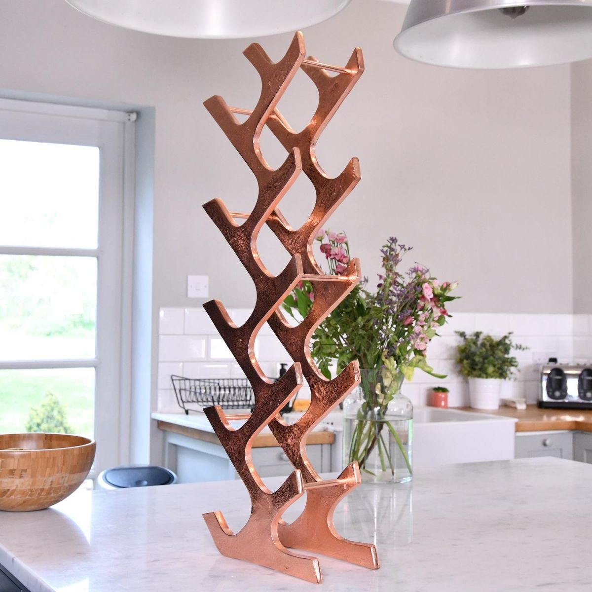 11 Bottle Wine Rack in Copper Finish 11 Bottle Wine Rack in Copper Finish