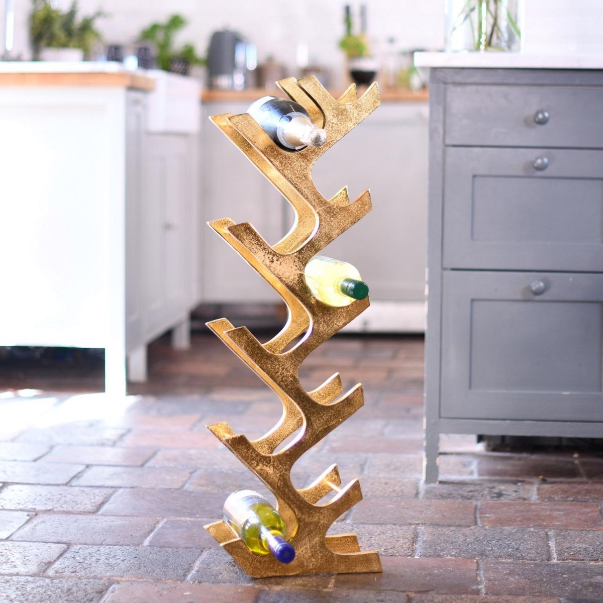 "Art Deco" Wine Rack in Kitchen Setting 