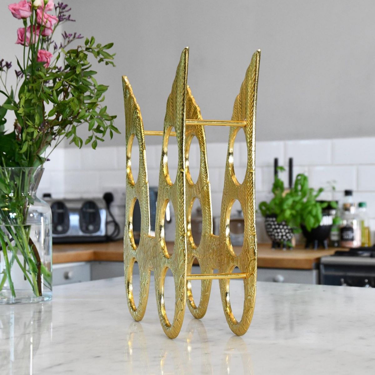 Side view of "Angel Wings" Wine Rack in Situ 