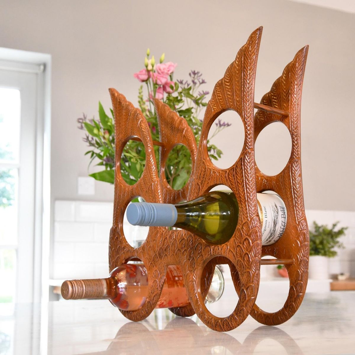 Side view of "Angel Wings" Wine Rack in full  Side view of "Angel Wings" Wine Rack in full