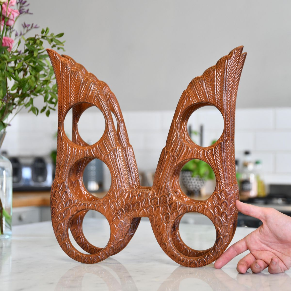 Rustic "Angel Wings" Wine Rack in Situ  Rustic "Angel Wings" Wine Rack in Situ