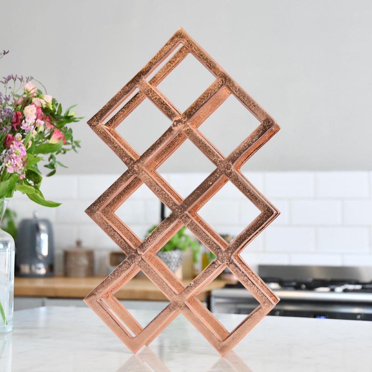Copper "Geometric" Wine Rack 