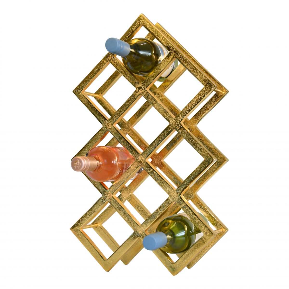Gold Geometric Wine Rack