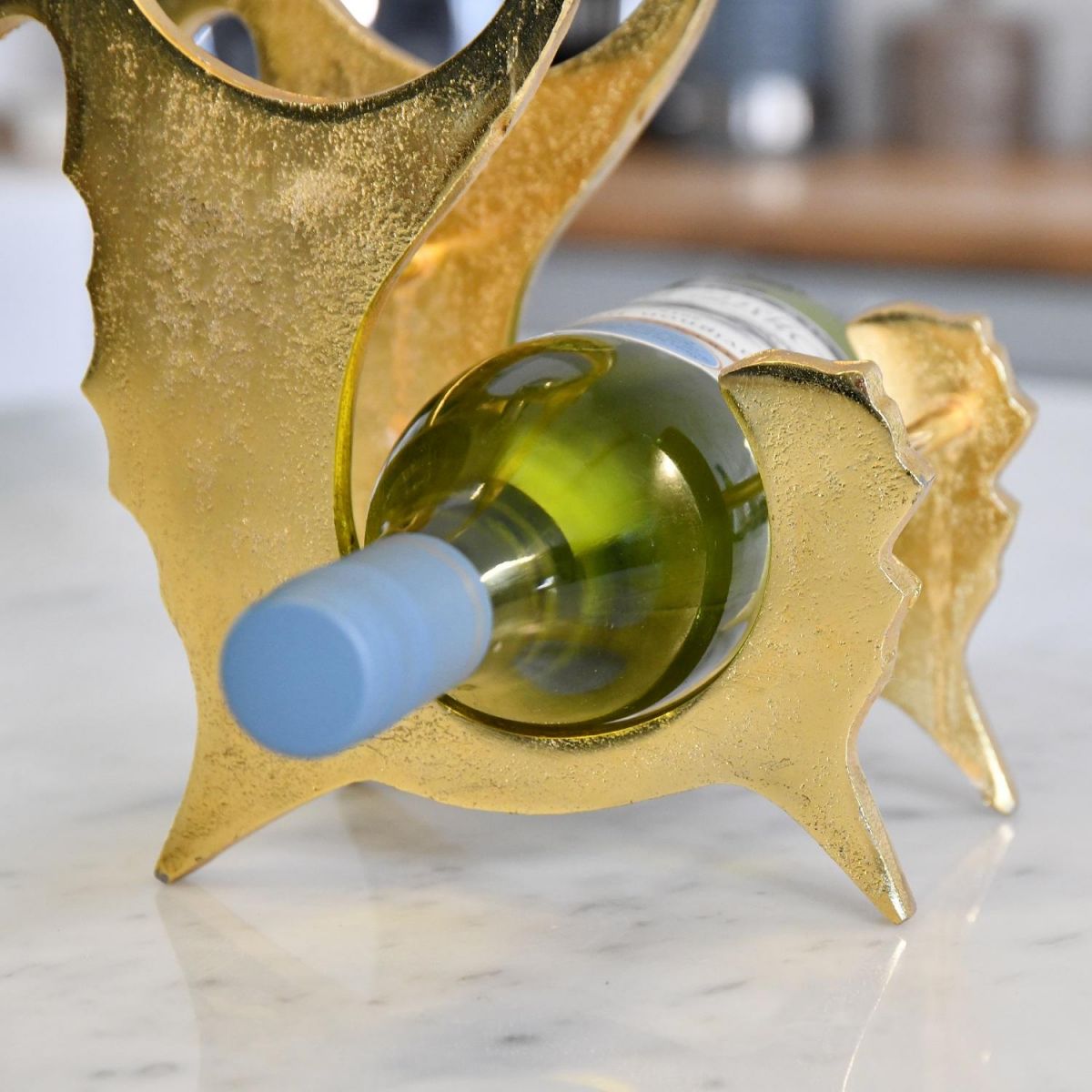 Close up of "Seahorse" tail with bottle 