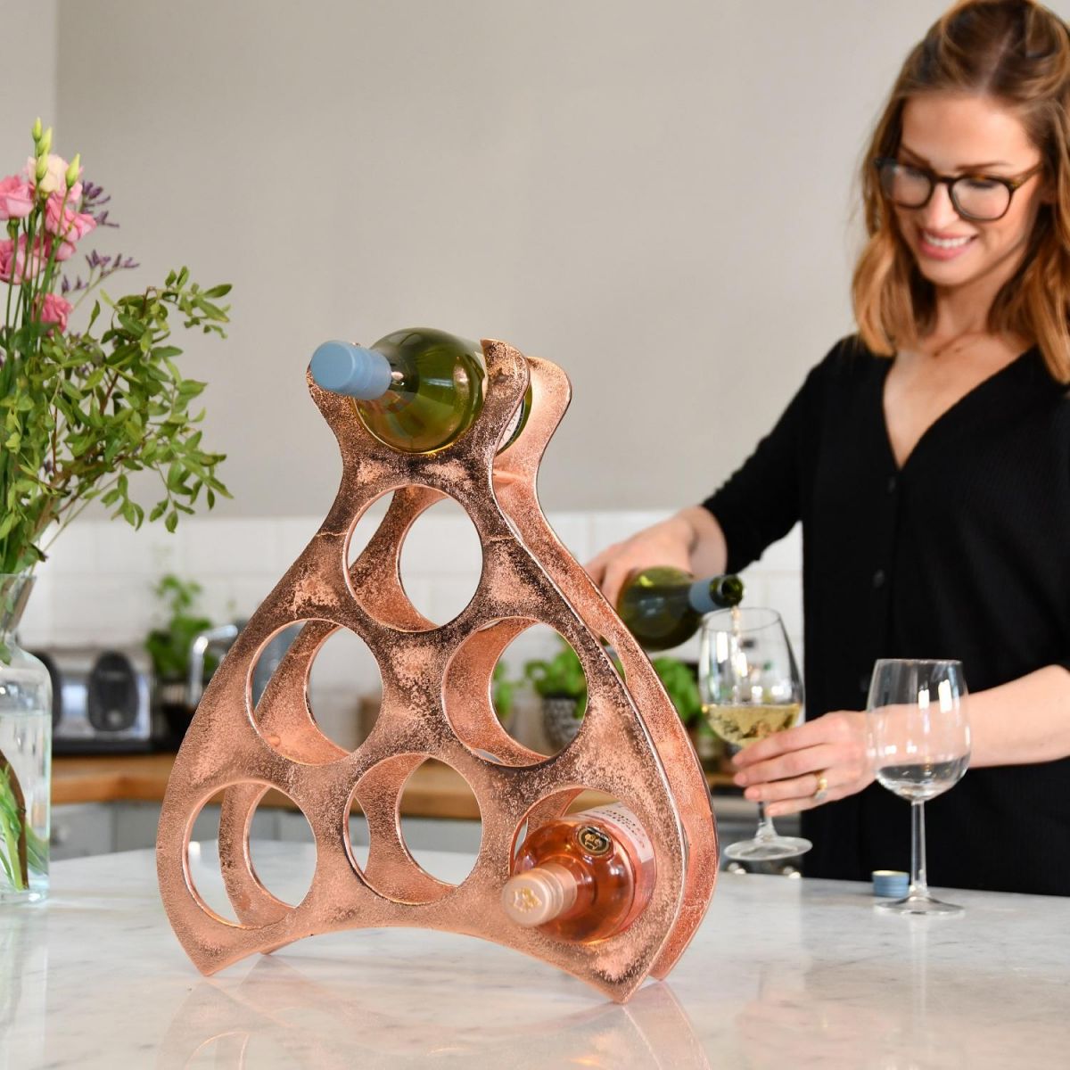 "Wine Lodge" Copper Wine Rack in Situ 