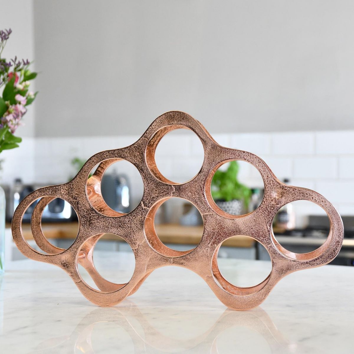 Wine Rack "Cloud" in Copper Finish 
