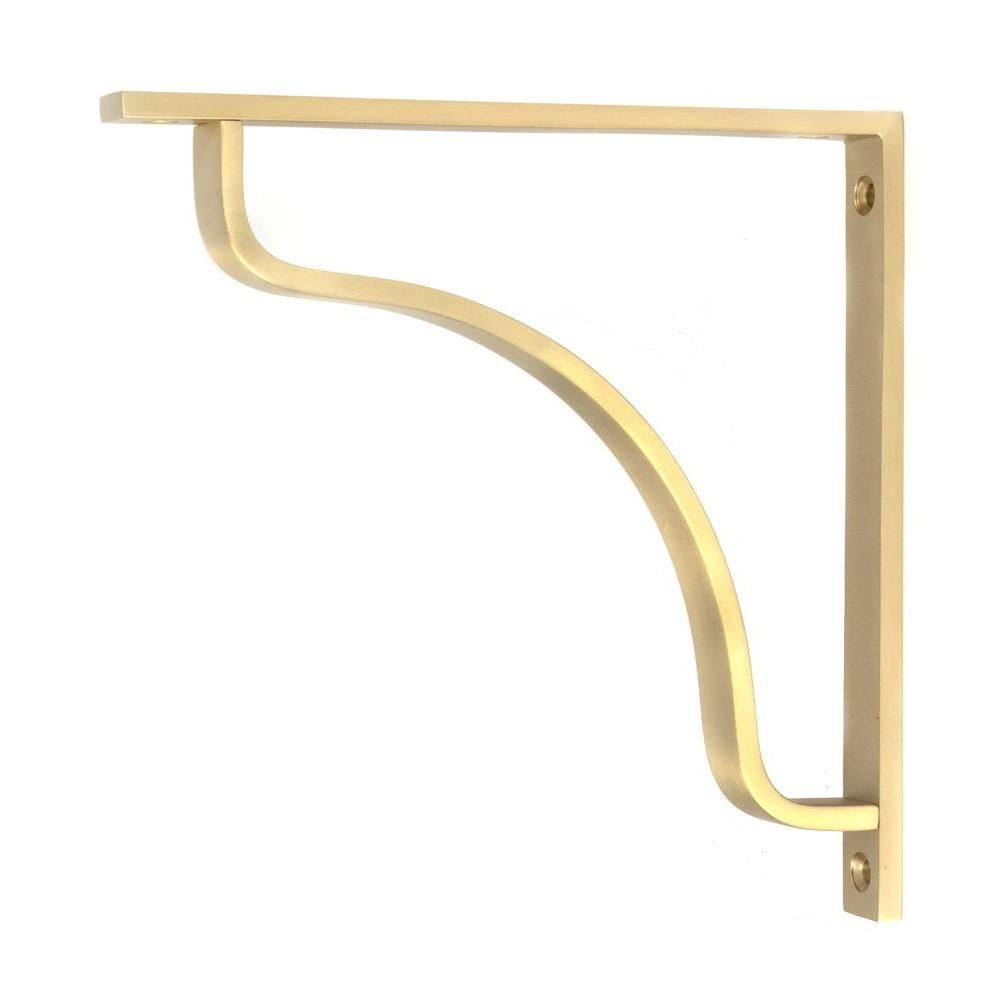 Satin Brass "Arch-Way" Modern Shelf Bracket - 200mm x 200mm