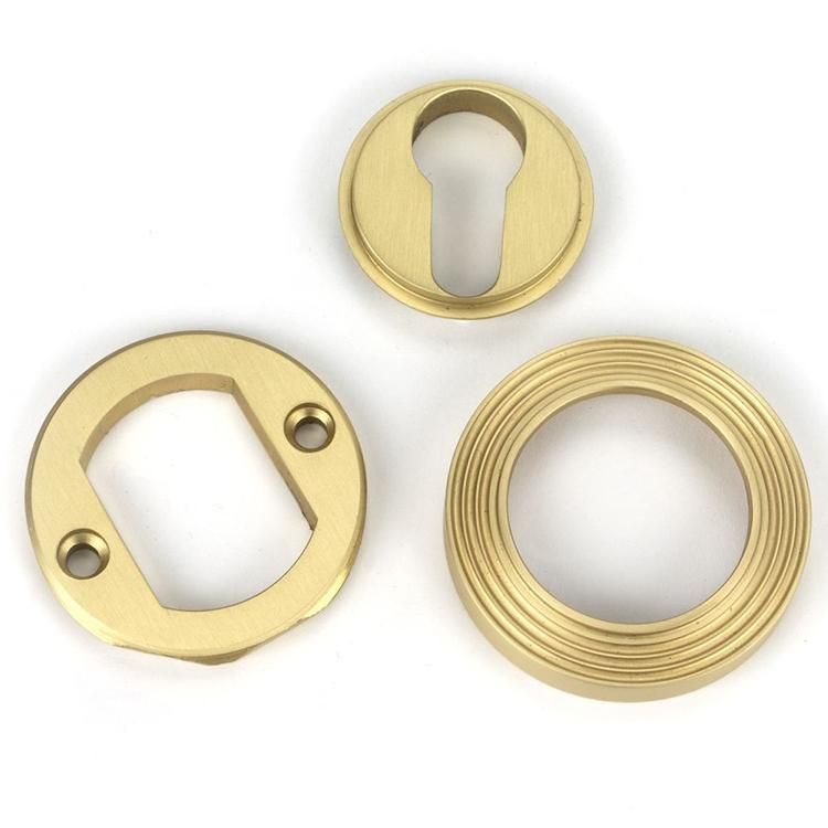 Parts for Satin Brass "Circular" Beehive Euro Escutcheon - 53mm x 11mm Parts for Satin Brass "Circular" Beehive Euro Escutcheon - 53mm x 11mm
