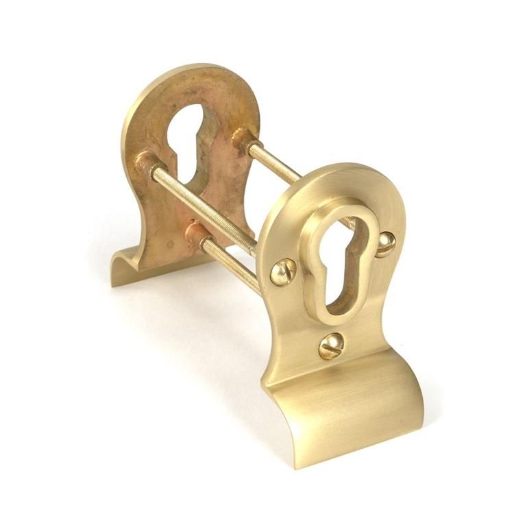 Satin Brass "Roman" Euro Back-to-Back Door Pull - 50mm Satin Brass "Roman" Euro Back-to-Back Door Pull - 50mm
