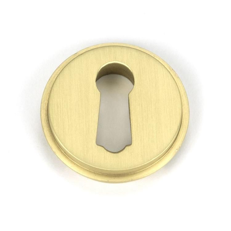 Keyhole Cover for Satin Brass "Squared" Traditional Escutcheon - 53mm x 11mm