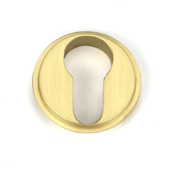 Keyhole Cover for Satin Brass "Squared" Traditional Euro Escutcheon - 53mm x 11mm Keyhole Cover for Satin Brass "Squared" Traditional Euro Escutcheon - 53mm x 11mm