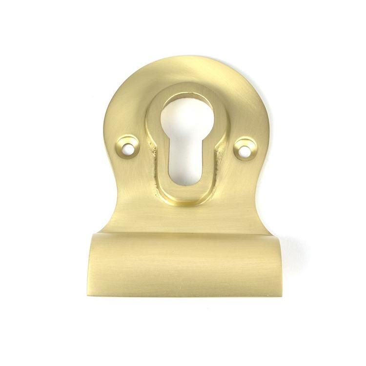 Close-Up of Satin Brass Roman Door Pull - 95mm x 63mm