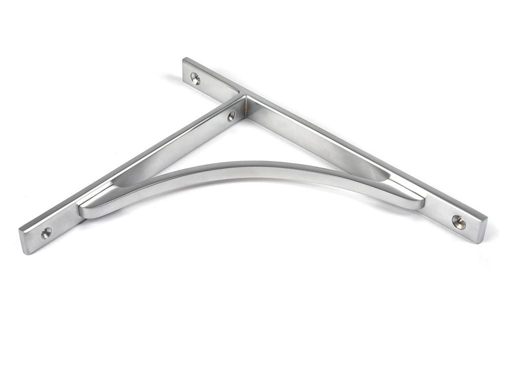 Close-Up of Satin Chrome "Appleton" Traditional Arched Shelf Bracket - 260mm x 200mm