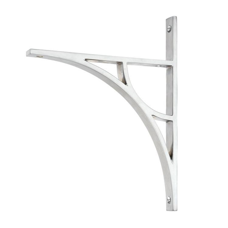 Satin Chrome "Ascension" Arched Crescent Shelf Bracket - 260mm x 200mm