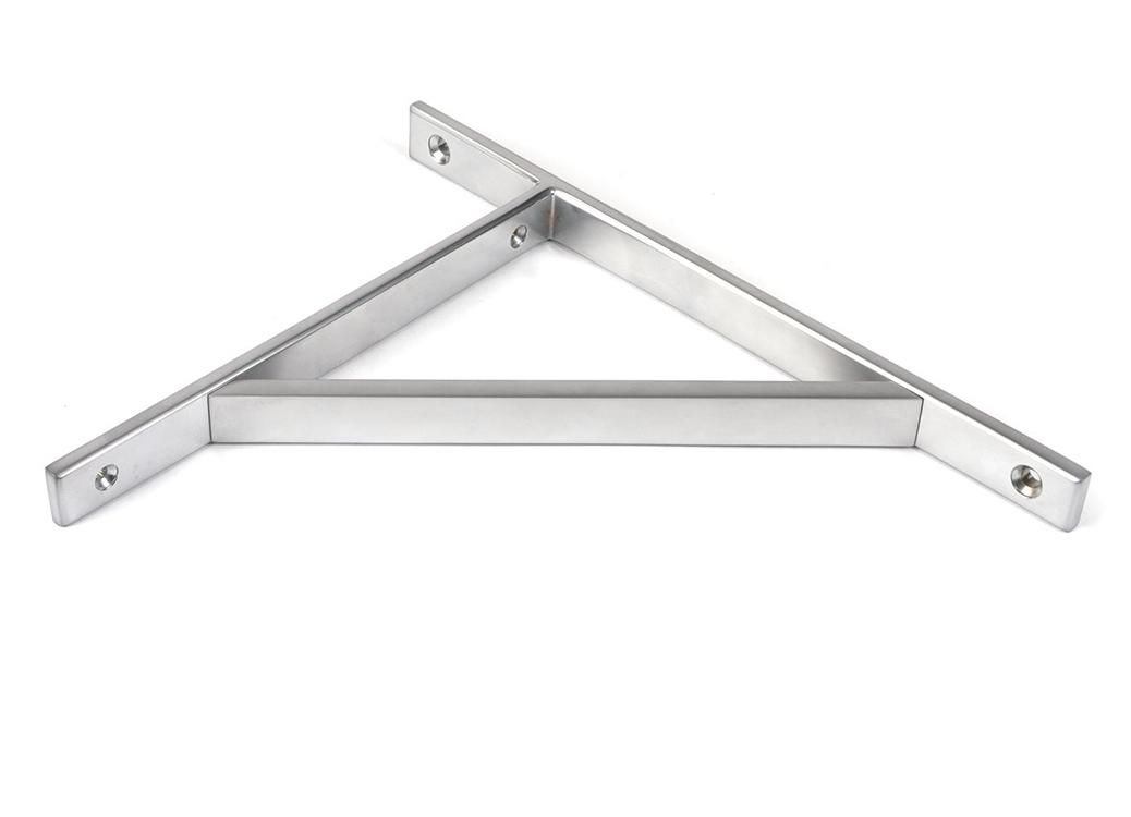 Close-Up of Satin Chrome "Claremont" Traditional Shelf Bracket - 260mm x 200mm
