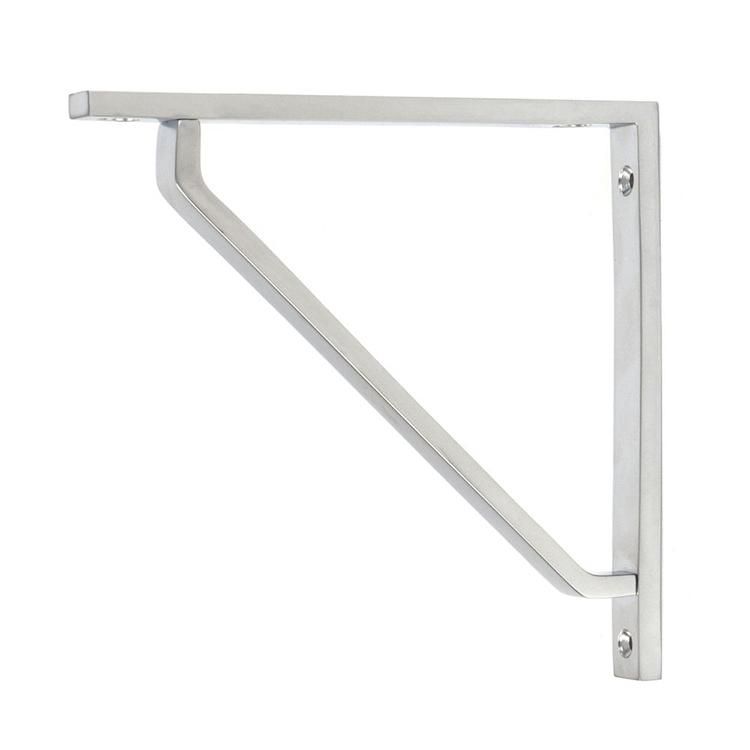 Satin Chrome "Emmanuel" Modern Shelf Bracket - 150mm x 150mm