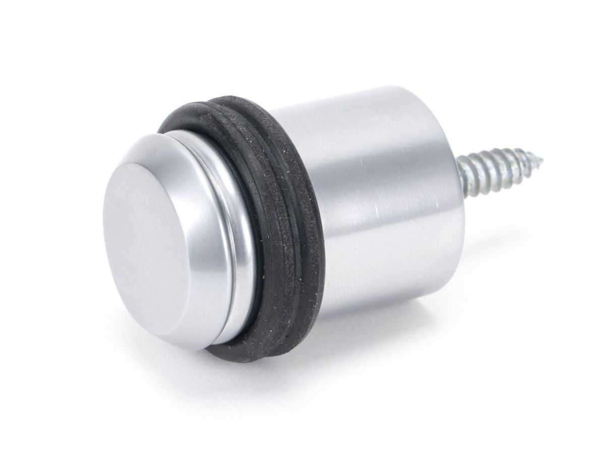 Satin Chrome Floor-Mounted Door Stop Fixing