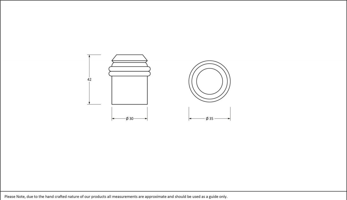 Satin Chrome Floor-Mounted Door Stop Dimensions
