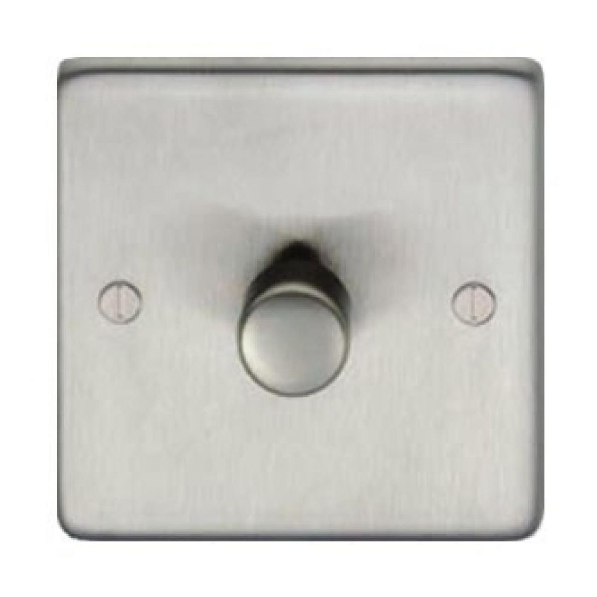 Single Dimmer Light Switch Finished in a Satin Stainless Steel
