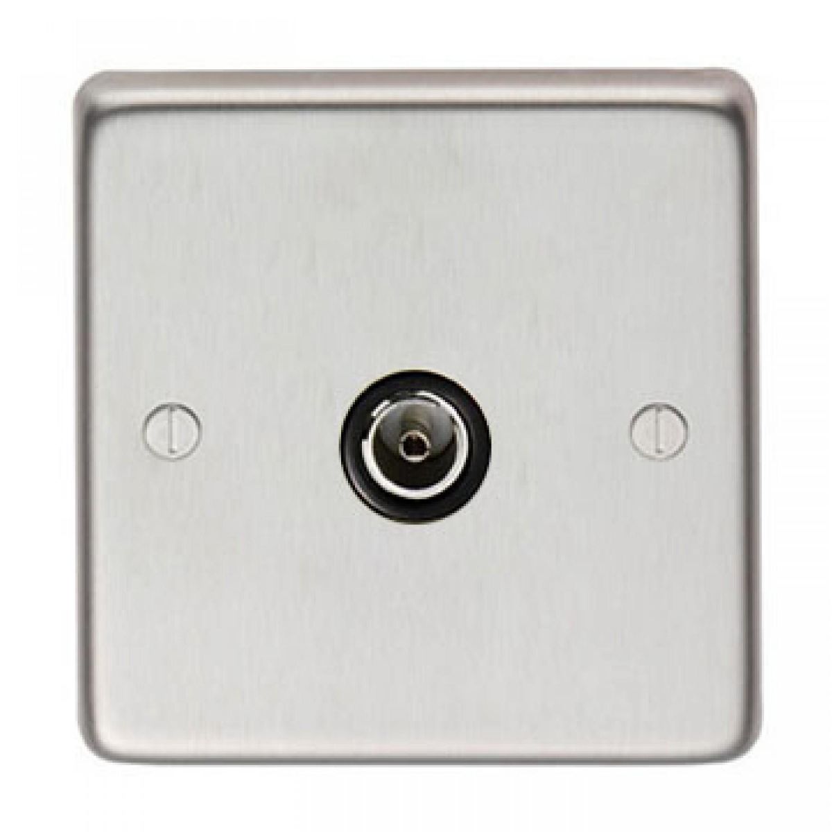 TV Socket Finished in a Satin Stainless Steel