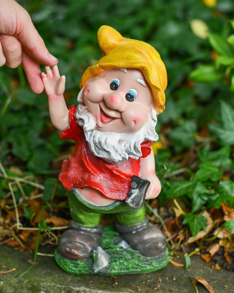 Scale image of colourful garden gnome ornament