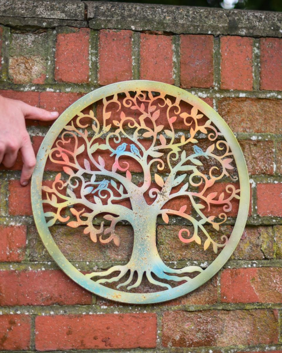 Scale image of bluebird tree wall art