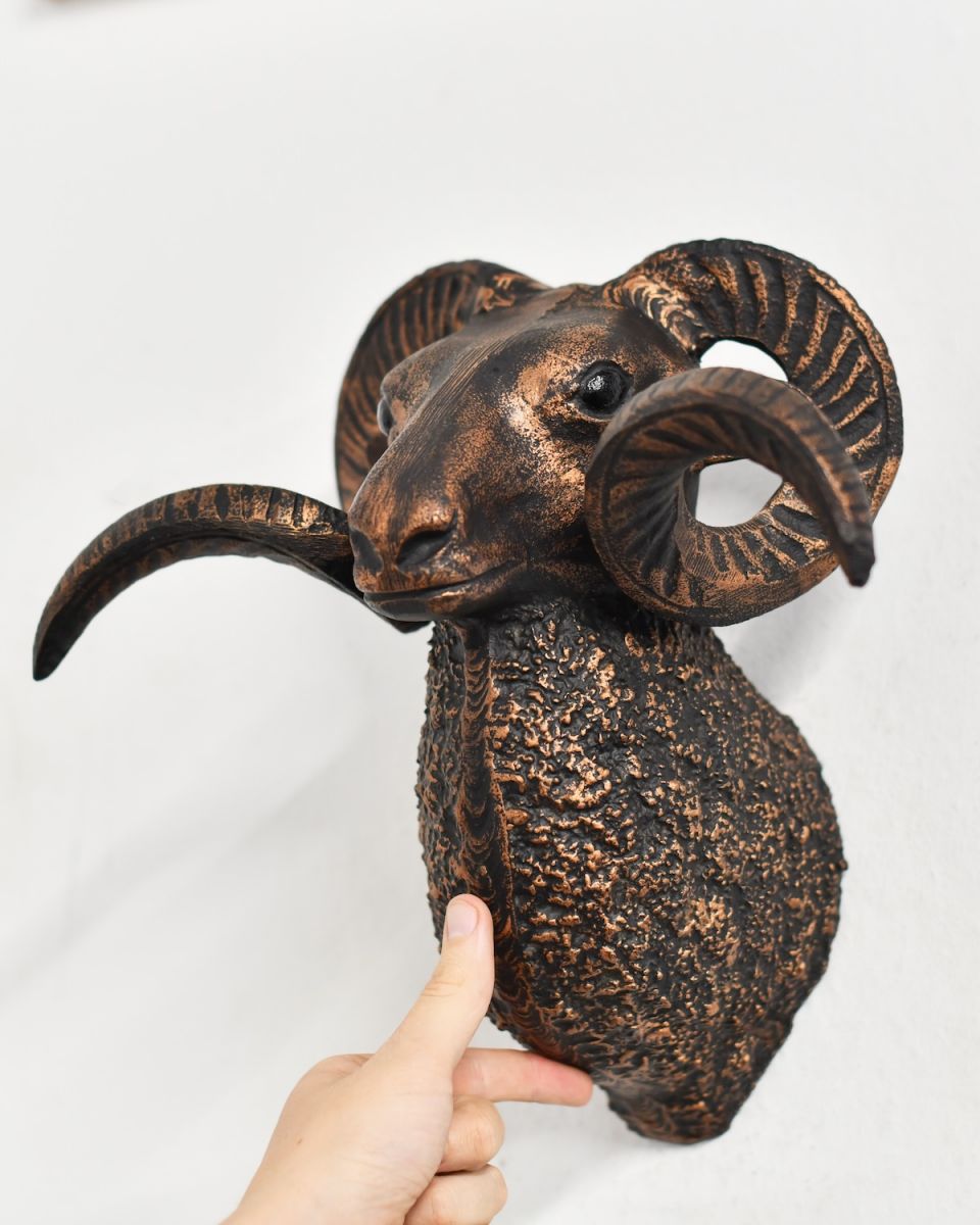 Scale image of Copper Ram Wall Bust
