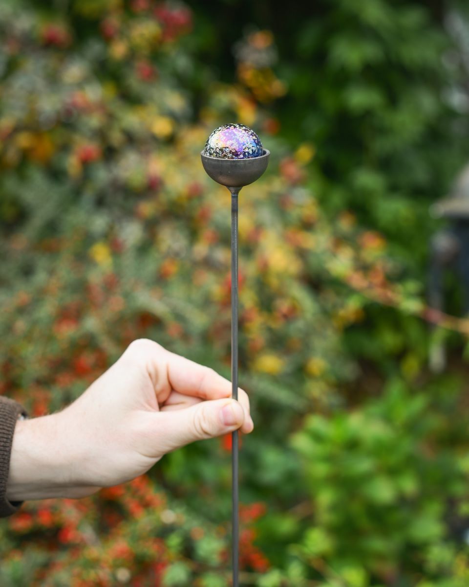 Close up scale image of suncatcher garden ornament