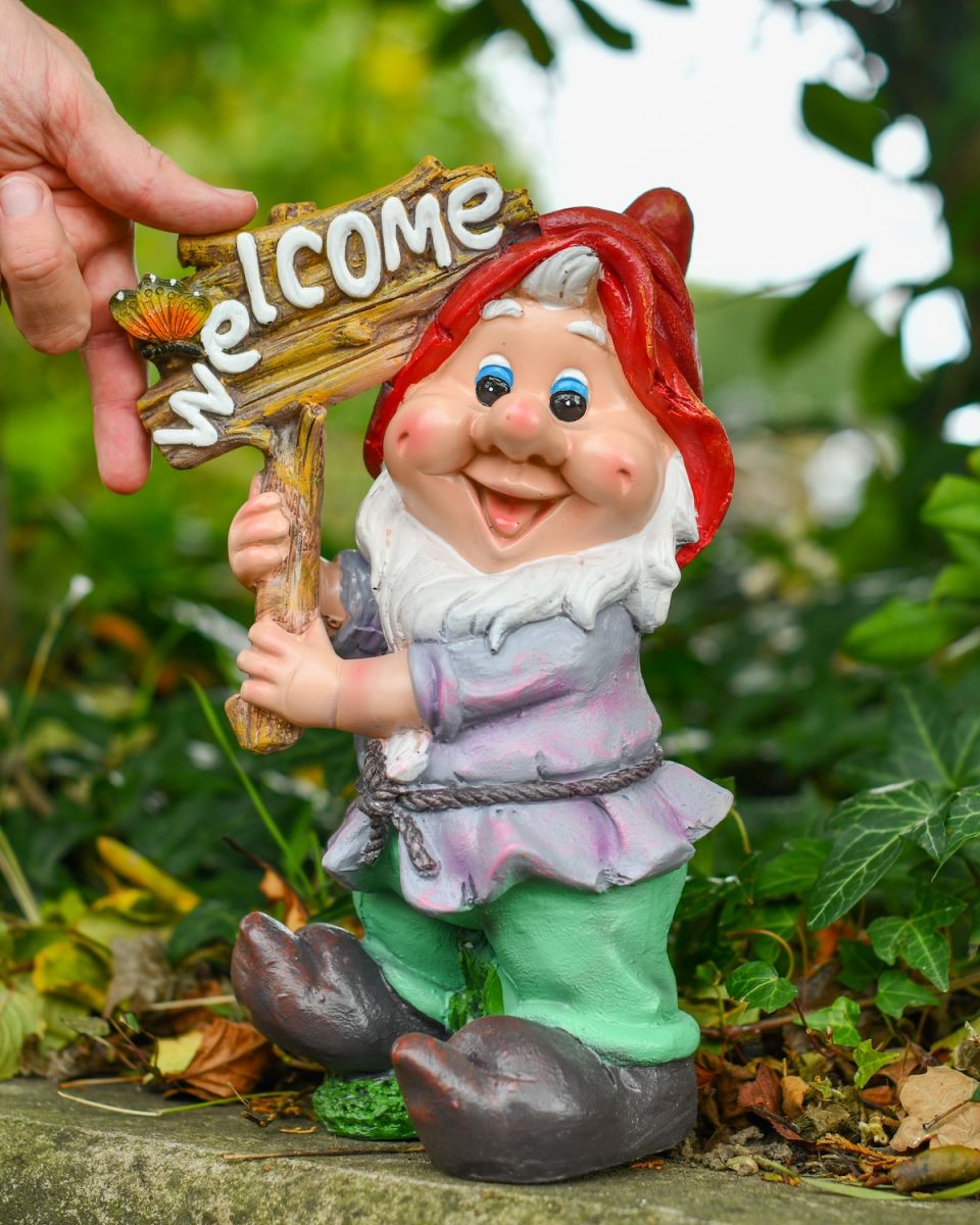 Scale image of colourful garden gnome statue