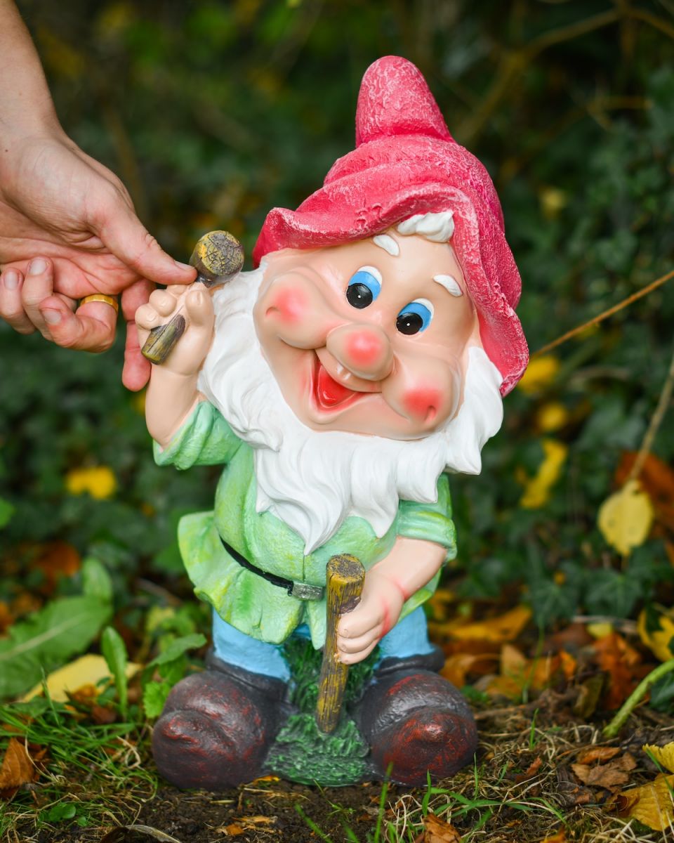 Scale image of colourful garden gnome ornament