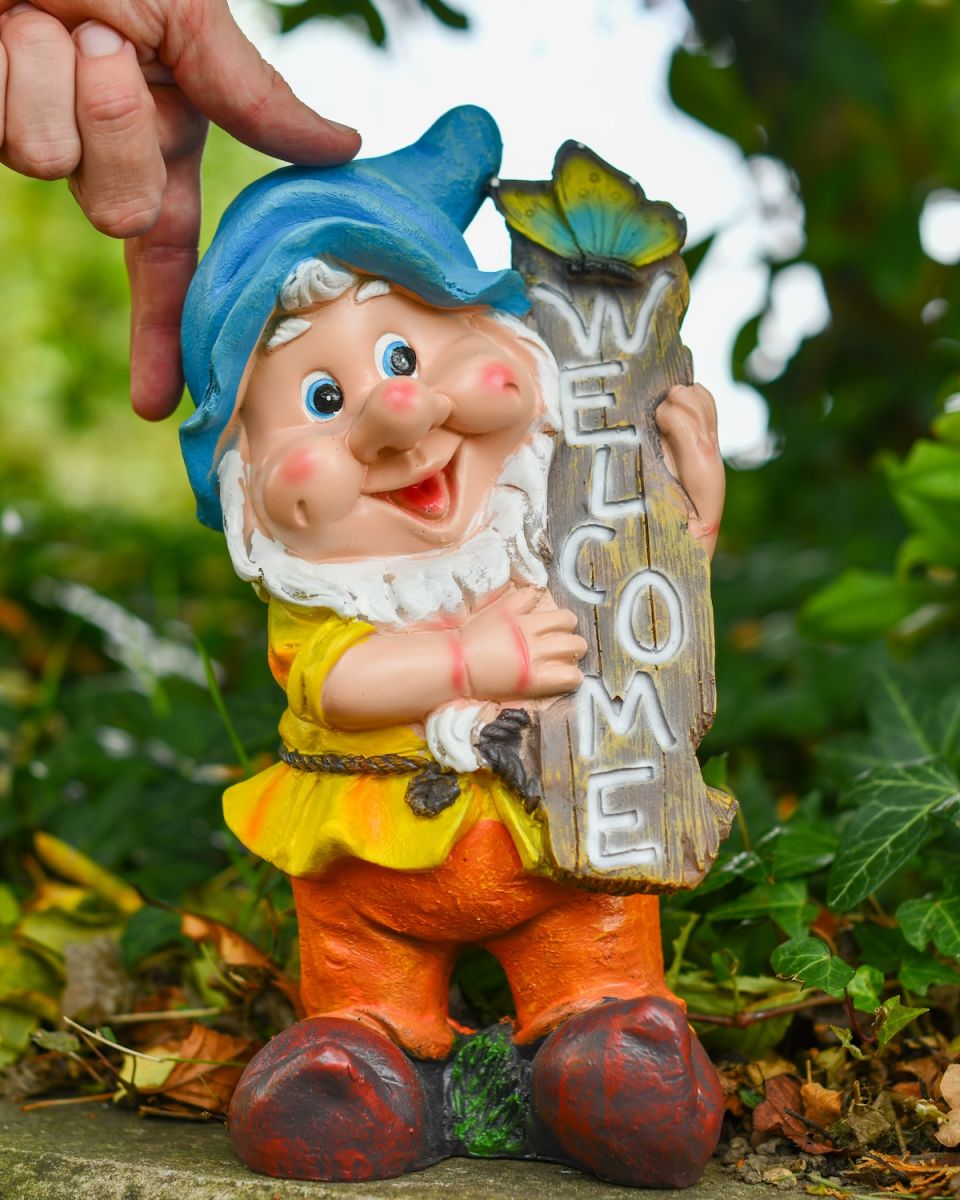 Scale image of colourful garden gnome ornament