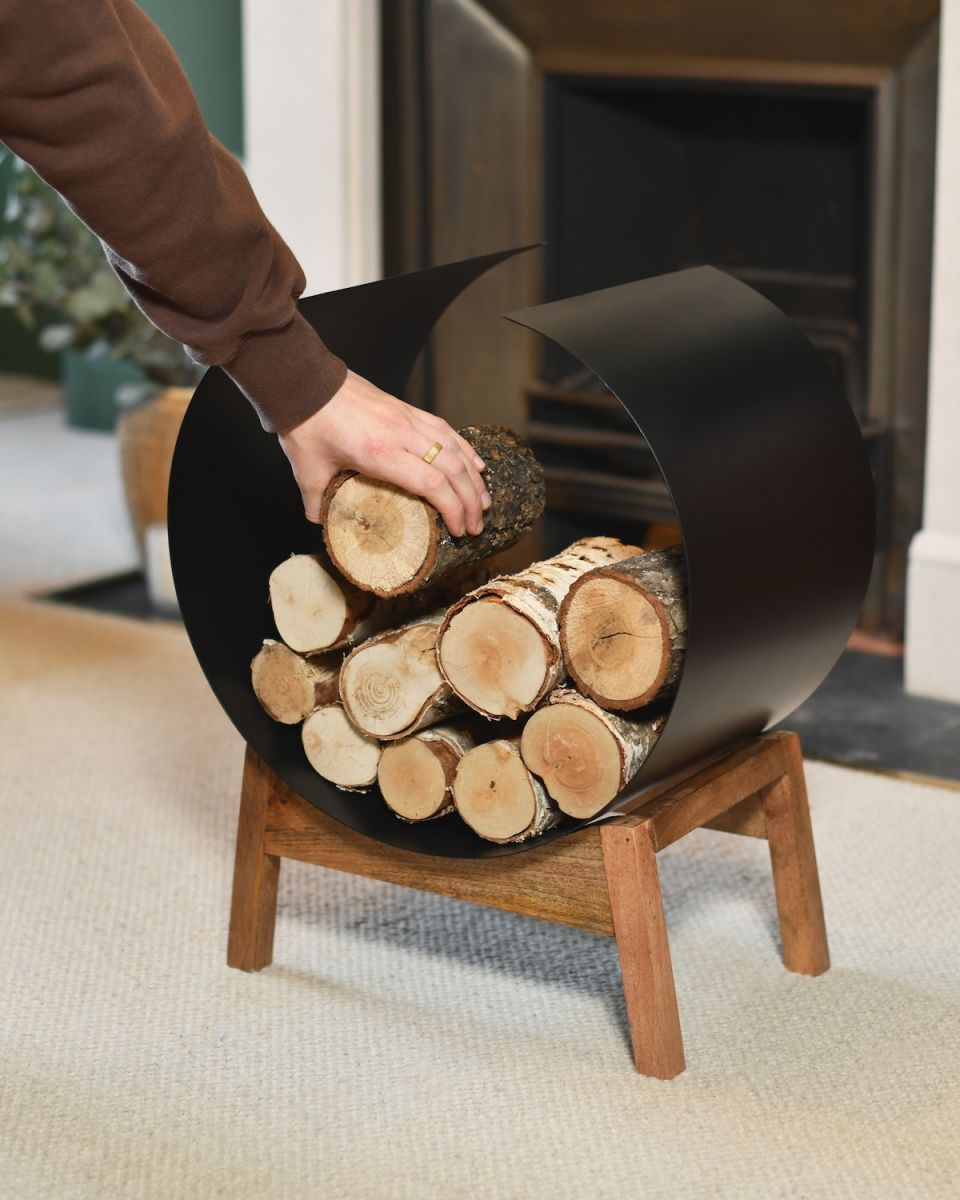 Scale image of modern minimalist log basket