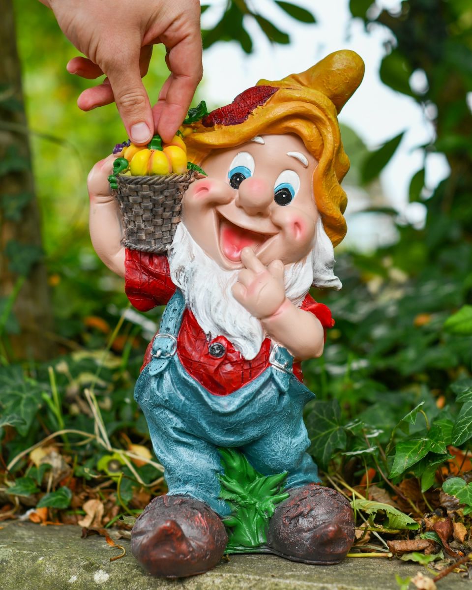 Scale image of colourful garden gnome sculpture
