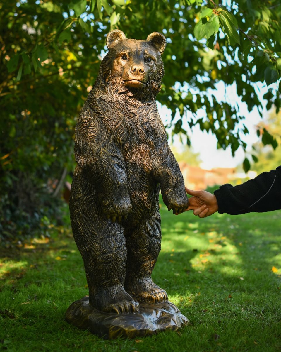 Scale image of brown bear garden sculpture