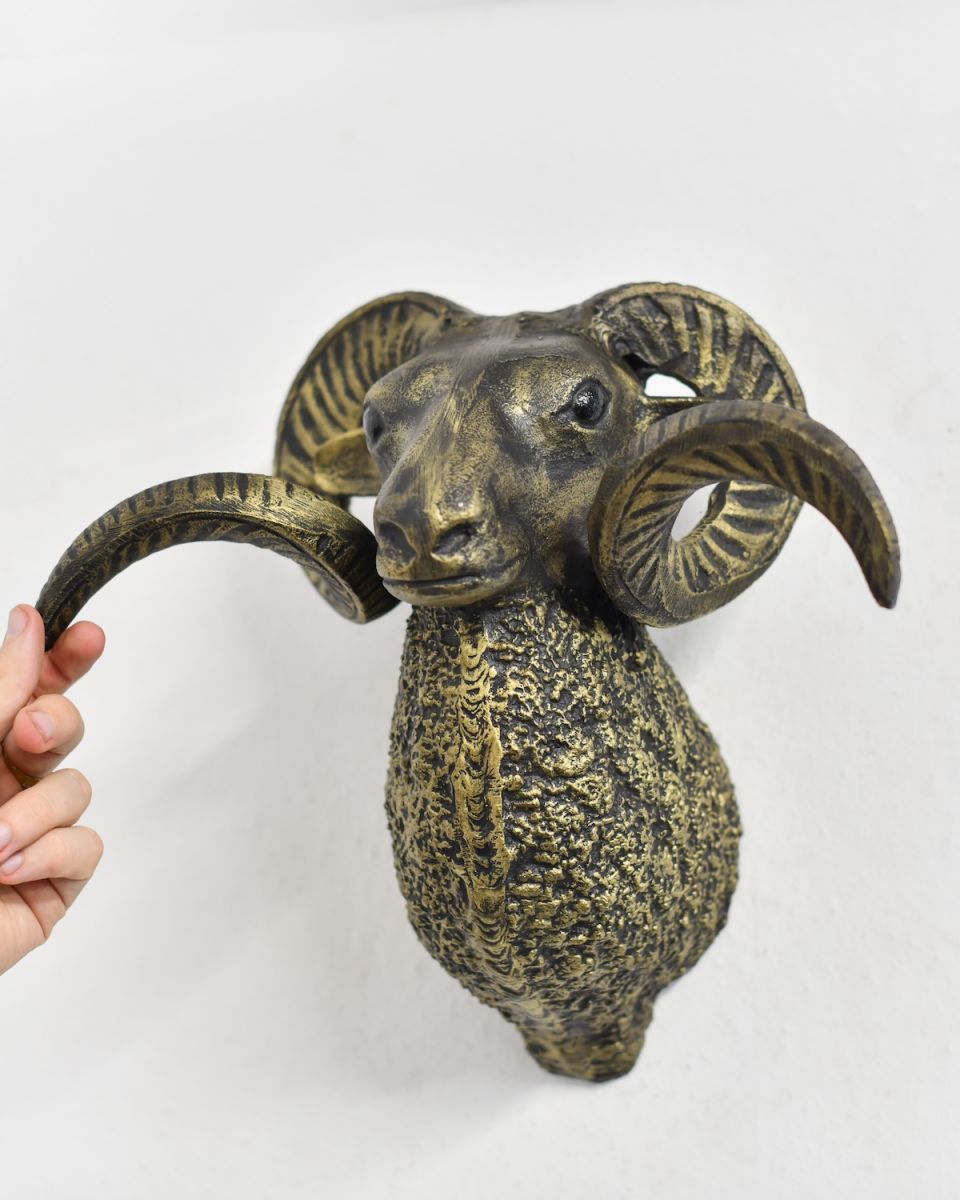 scale image of Black & Gold Ram Wall Bust