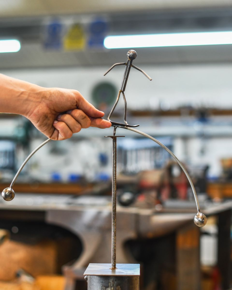 Scale image of Recycled Metal Skateboarding Sculpture Scale image of Recycled Metal Skateboarding Sculpture