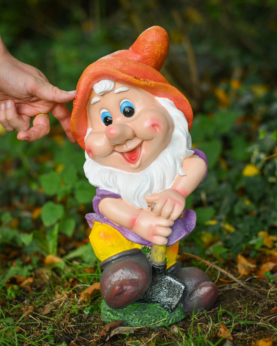 Scale image of colourful garden gnome ornament