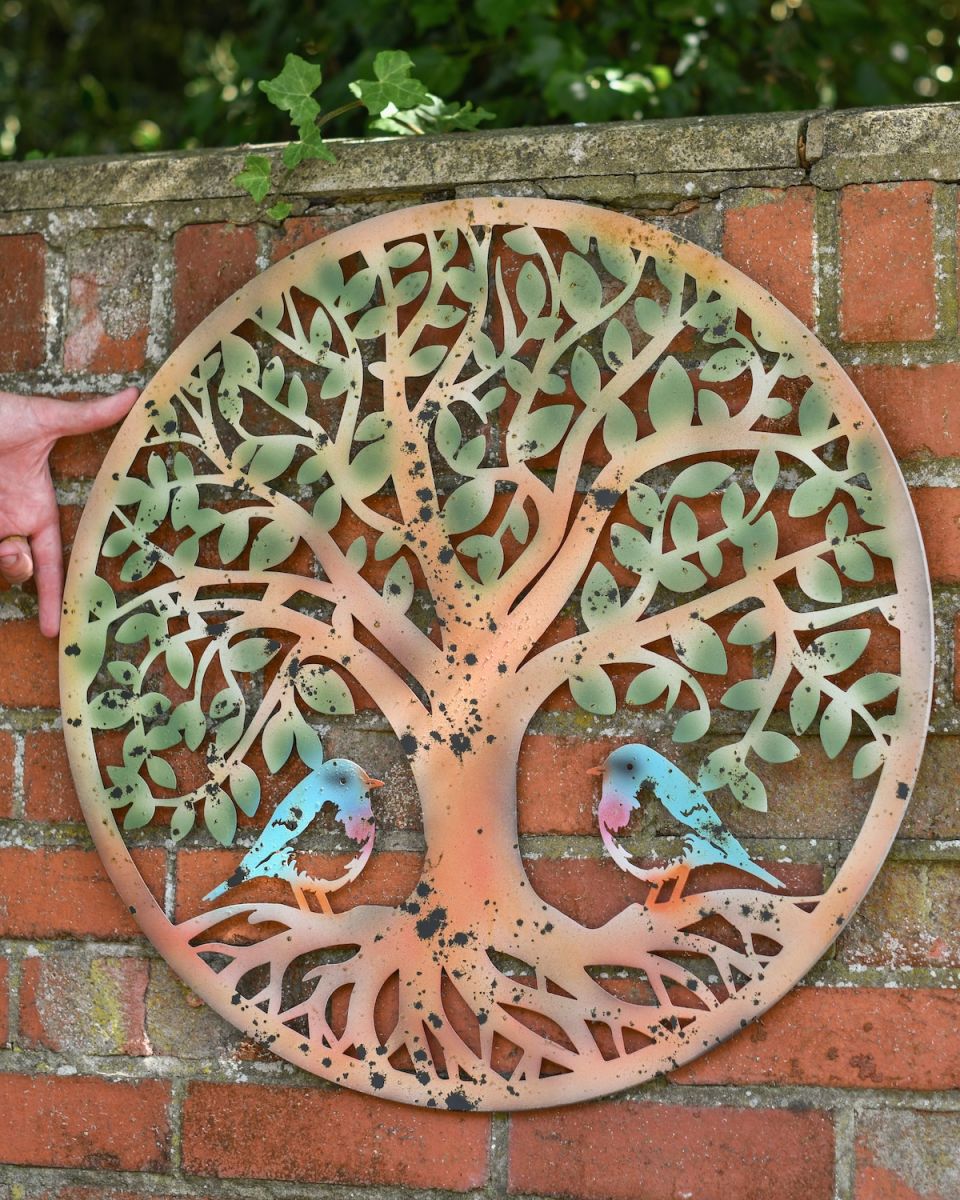 Scale image of rustic finish garden wall art