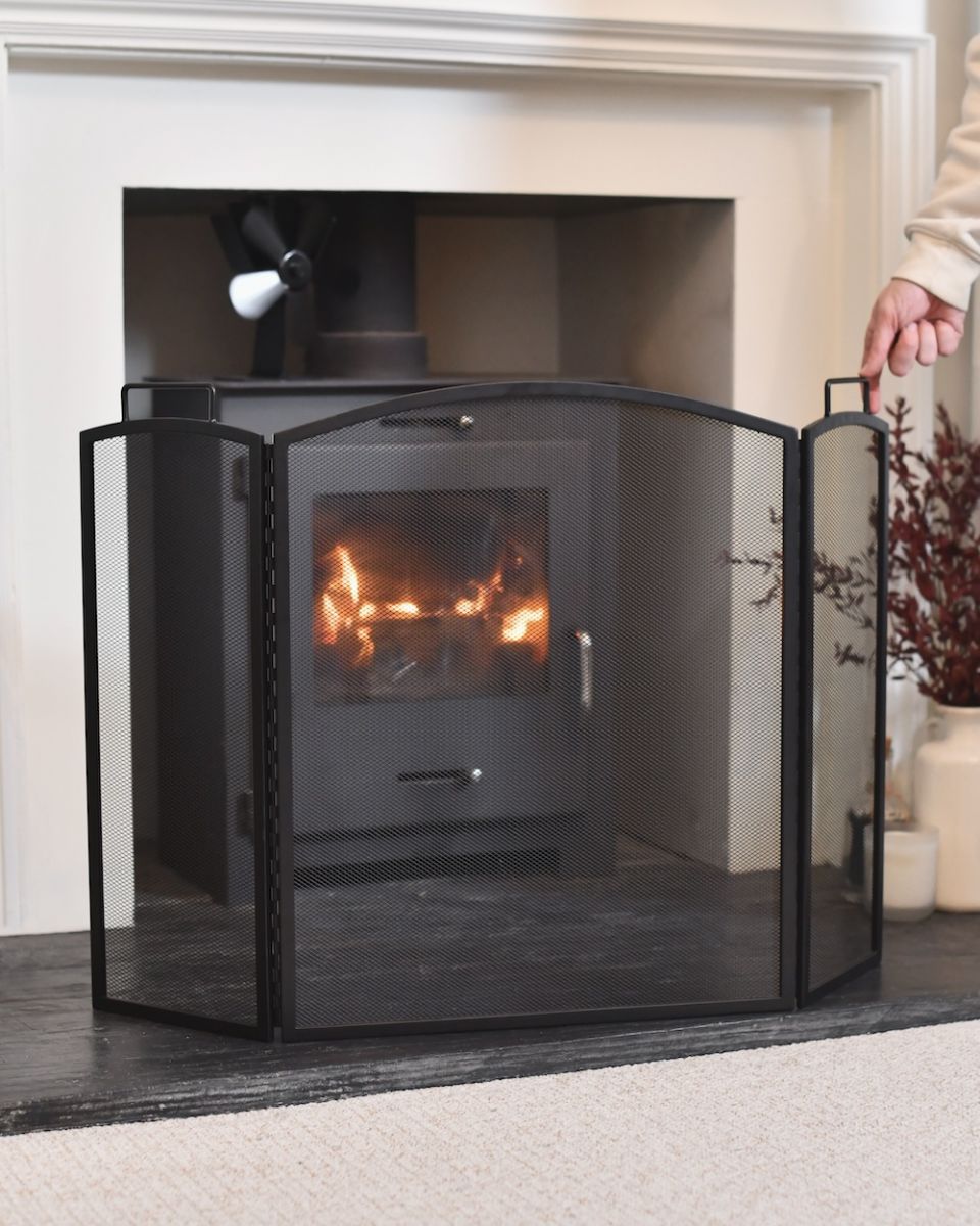 Scale image of black fire guard Scale image of black fire guard