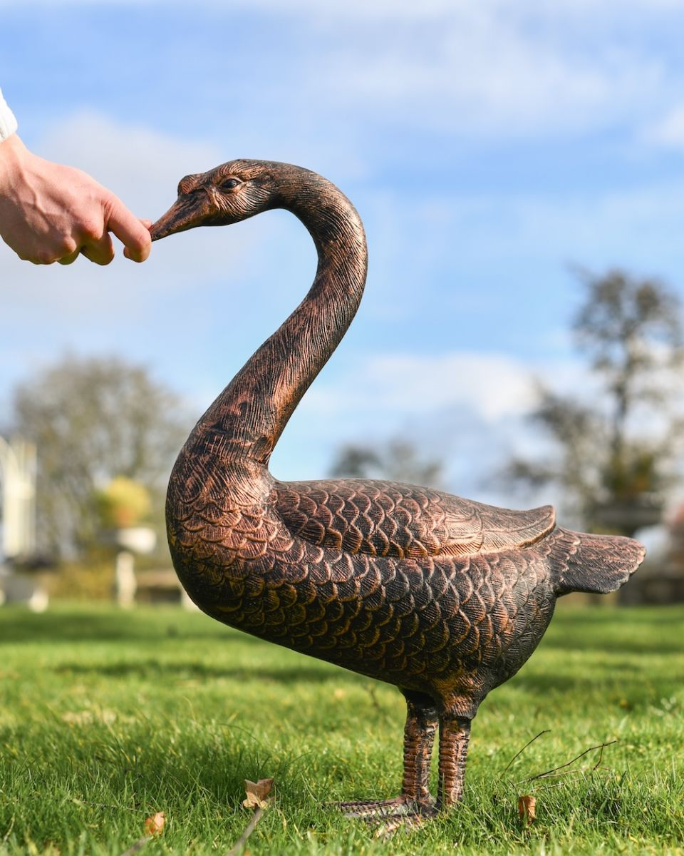 scale image of swan garden sculpture