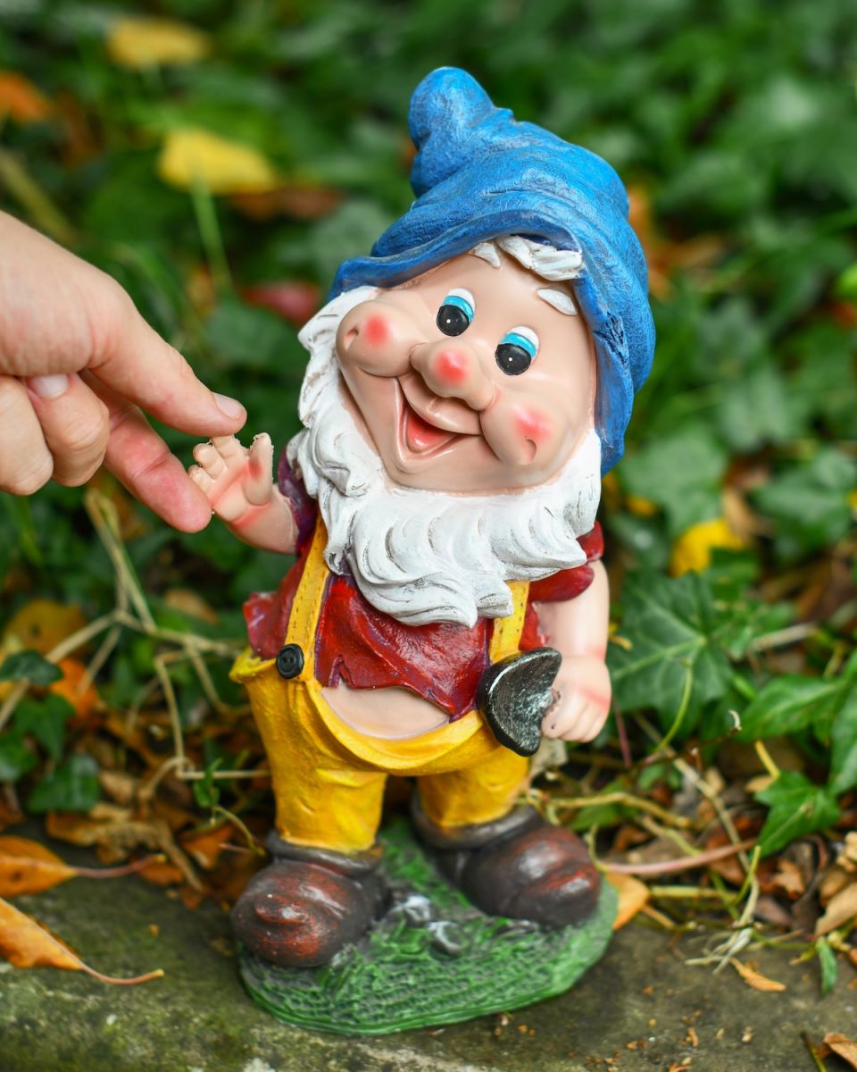 Scale image of colourful garden gnome ornament