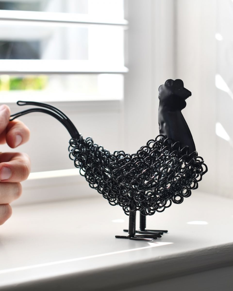 Scale image of recycled cockerel sculpture Scale image of recycled cockerel sculpture