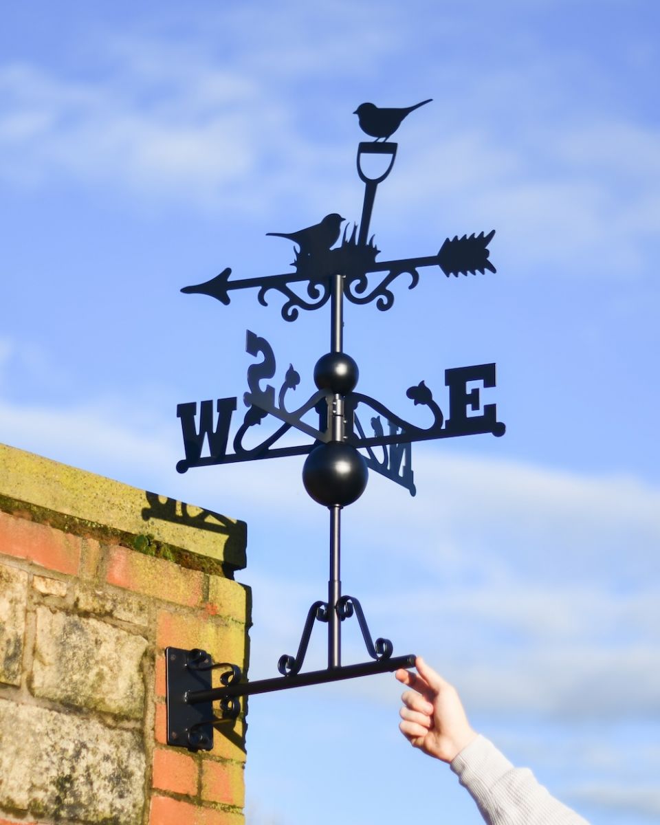 Scale image of robin and gardening weathervane